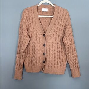 Old Navy Cable-Knit Cardigan in Camel Size Medium